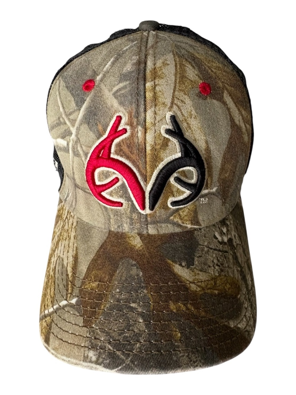 Camouflage Trucker SnapBack Hat, NASCAR 29, Mesh Back, Antler Logo Embroidered